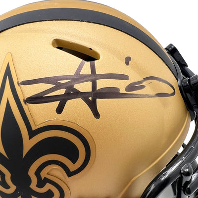 Alvin Kamara Signed New Orleans Saints Rave Mini Football Helmet (JSA)