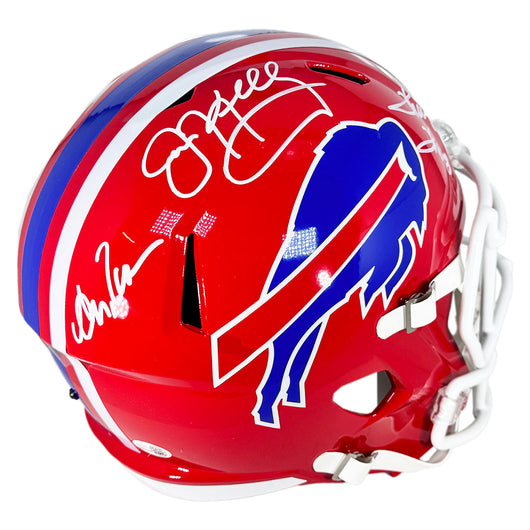 Bills Triplets Signed Buffalo Bills Throwback 87-01 Speed Full-Size Replica Football Helmet (JSA)