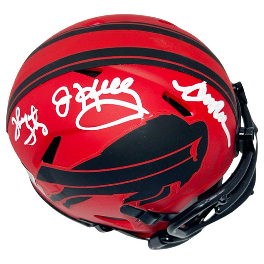 Bills Triplets Signed Buffalo Bills Rave Mini Football Helmet (Beckett)