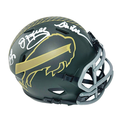 Bills Triplets Signed Buffalo Bills Salute to Service 2025 Mini Football Helmet (Beckett)