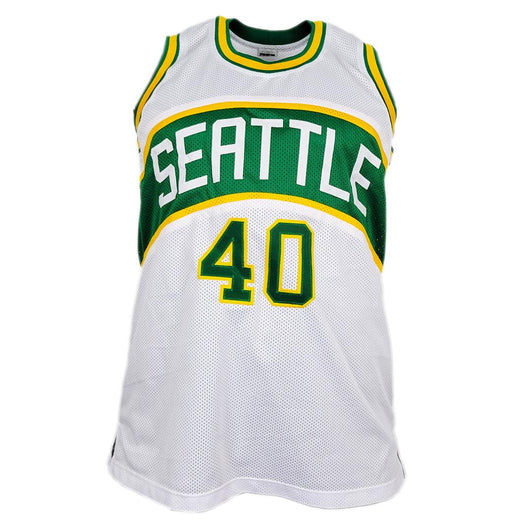 Shawn Kemp Signed Seattle White Basketball Jersey (Beckett)