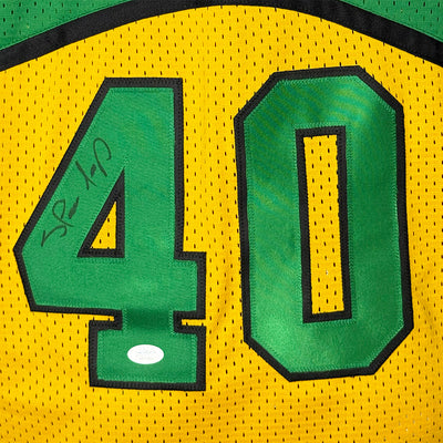 Shawn Kemp Signed Seattle Yellow Basketball Jersey (JSA)