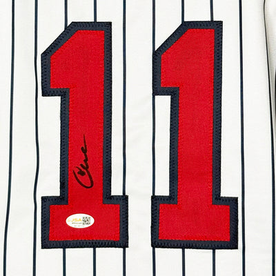 Chuck Knoblauch Signed Minnesota Pinstripe Baseball Jersey (JSA)