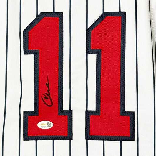 Chuck Knoblauch Signed Minnesota Pinstripe Baseball Jersey (JSA)