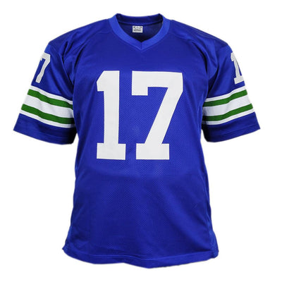 Dave Krieg Signed Seattle Blue Football Jersey (JSA)