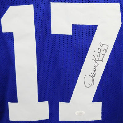 Dave Krieg Signed Seattle Blue Football Jersey (JSA)