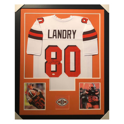 Jarvis Landry Signed Framed Vertical Layout Pro Edition White Jersey (JSA)