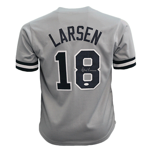 Don Larsen Autographed New York Baseball Jersey Grey (JSA)