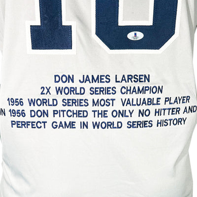 Don Larsen Signed Stats New York Grey Jersey (Beckett)