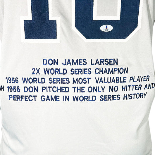 Don Larsen Signed Stats New York Grey Jersey (Beckett)