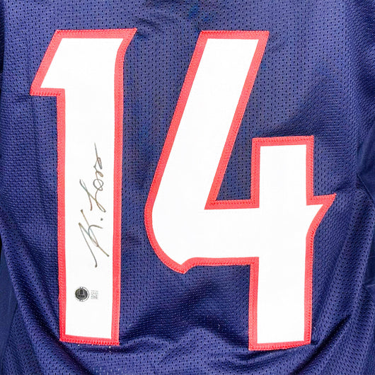 Kamari Lassiter Signed Houston Blue Rookie number Football Jersey (Beckett)