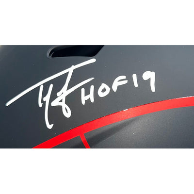 Ty Law Signed HOF 19 Inscription New Patriots Eclipse Full-Size Replica Football Helmet (Beckett)