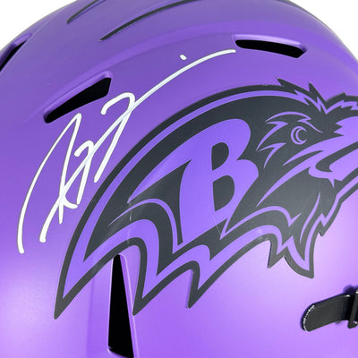 Ray Lewis Signed Baltimore Ravens Rave Full-Size Replica Football Helmet (Beckett)