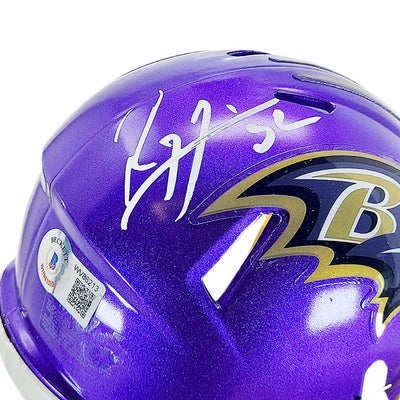 Ray Lewis Signed Baltimore Ravens Flash Speed Mini Football Helmet (Beckett)