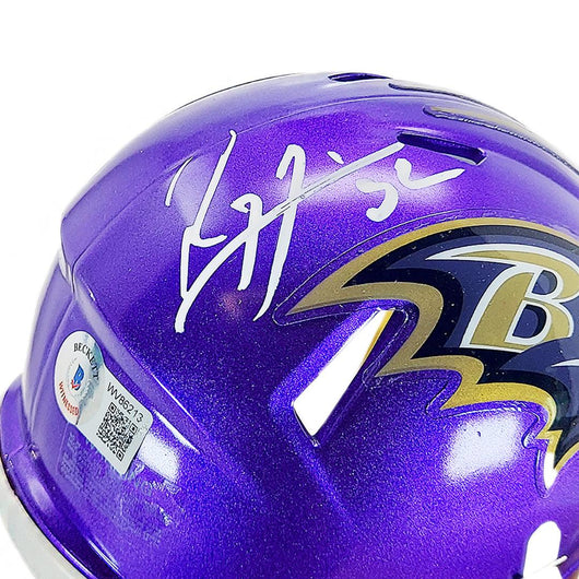 Ray Lewis Signed Baltimore Ravens Flash Speed Mini Football Helmet (Beckett)