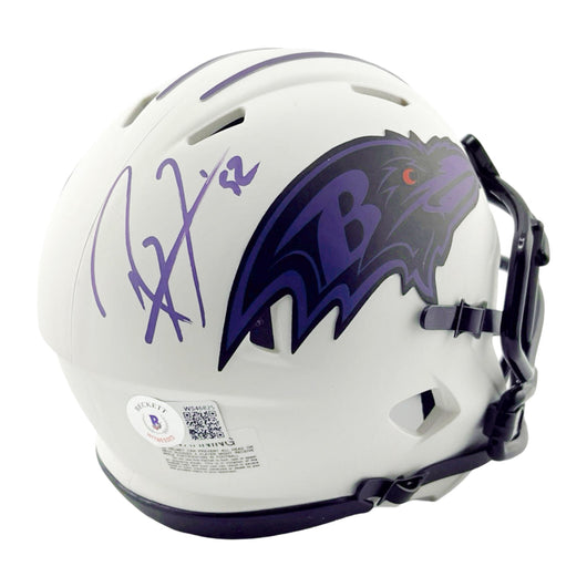 Ray Lewis Signed Baltimore Ravens Lunar Eclipse Mini Football Helmet (Beckett)
