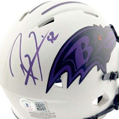 Ray Lewis Signed Baltimore Ravens Lunar Eclipse Mini Football Helmet (Beckett)