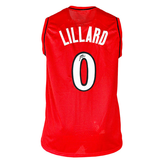 Damian Lillard Signed Portland Red Basketball Jersey (PSA)