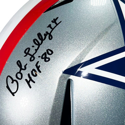 Bob Lilly and Mel Renfro Signed HOF Inscriptions Dallas Cowboys Throwback 1976 Speed Full-Size Replica Football Helmet (JSA)