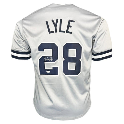Sparky Lyle Signed New York Grey Baseball Jersey (JSA)
