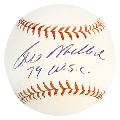 Bill Madlock Signed 79 WSC Inscription Rawlings Official Major League Baseball (JSA)