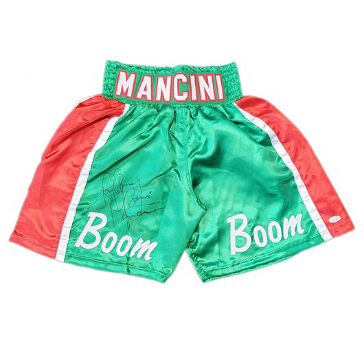Ray "Boom Boom" Mancini Signed Green Boxing Trunks (JSA)