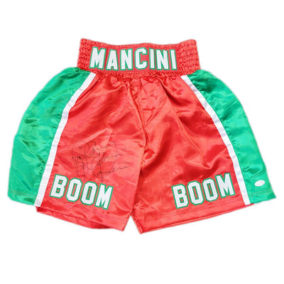 Ray "Boom Boom" Mancini Signed Red Boxing Trunks (JSA)