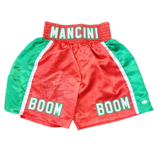 Ray "Boom Boom" Mancini Signed Red Boxing Trunks (JSA)