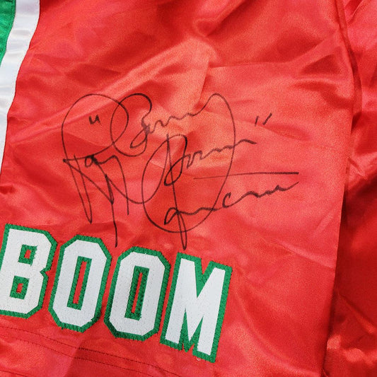 Ray "Boom Boom" Mancini Signed Red Boxing Trunks (JSA)