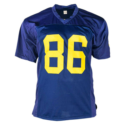 Mario Manningham Signed Michigan Navy College Football Jersey (JSA)