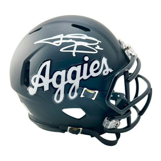 Johnny Manziel Signed Texas A&M Aggies Script Speed Mini Football Helmet (Beckett)