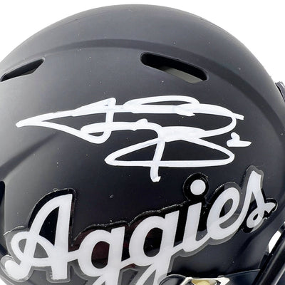 Johnny Manziel Signed Texas A&M Aggies Script Speed Mini Football Helmet (Beckett)