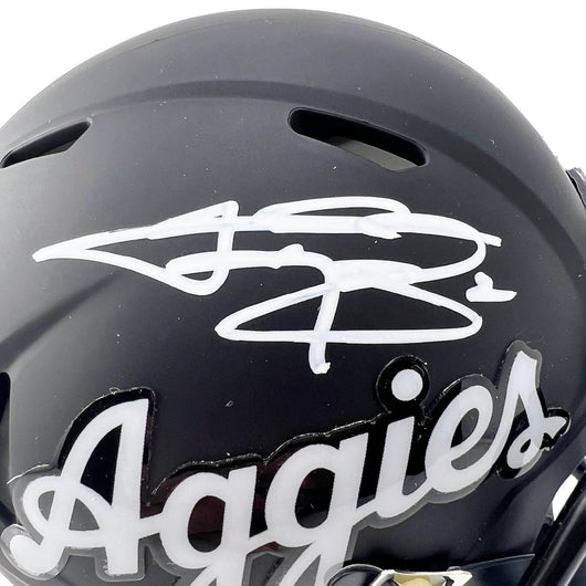 Johnny Manziel Signed Texas A&M Aggies Script Speed Mini Football Helmet (Beckett)