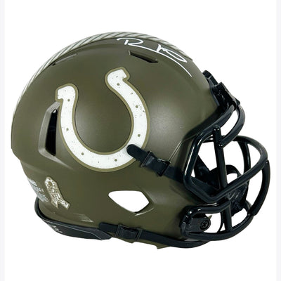 Robert Mathis Signed Indianapolis Colts Salute to Service Mini Football Helmet (JSA)
