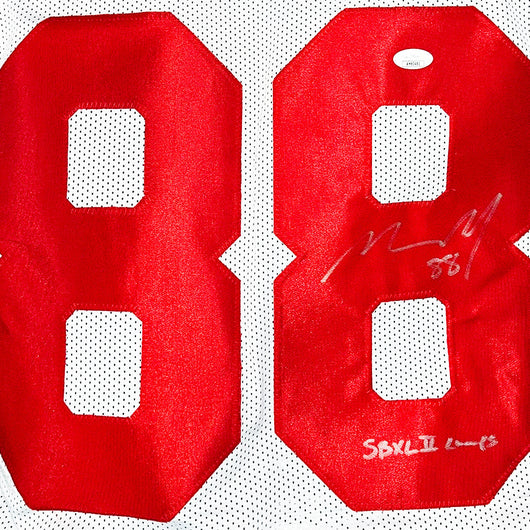 Michael Matthews Signed SB XLII Champs Inscription New York Football Jersey (JSA)