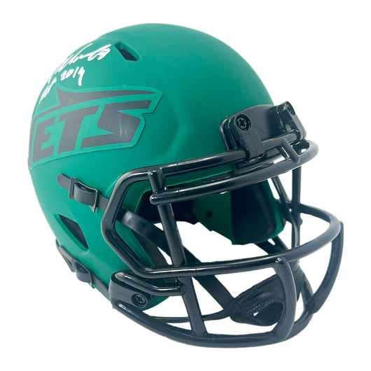 Kevin Mawae Signed HOF 2019 Inscription New York Jets Rave Mini Football Helmet (Beckett)