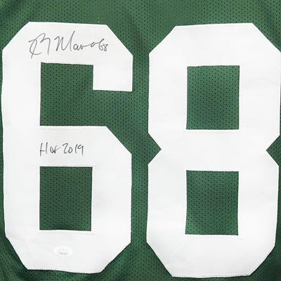 Kevin Mawae Signed HOF 2019 Inscription New York Green Football Jersey (BECKETT)