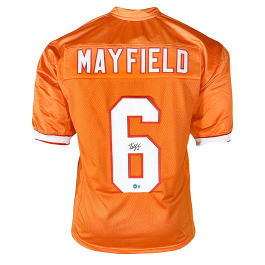 Baker Mayfield Signed Tampa Bay Alternate Orange Football Jersey (Beckett)