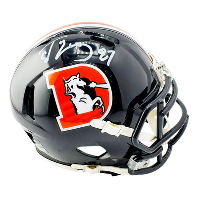 Ed McCaffrey Signed Denver Broncos Color Rush Speed Mini Football Helmet (Beckett)