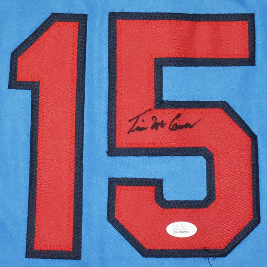 Tim McCarver Signed St Louis Light Blue Baseball Jersey (JSA)