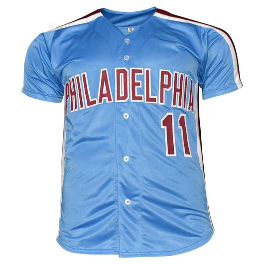 Tim McCarver Signed Philadelphia Light Blue Baseball Jersey (JSA)