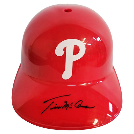 Tim McCarver Signed Philadelphia Phillies Souvenir MLB Baseball Batting Helmet (JSA)
