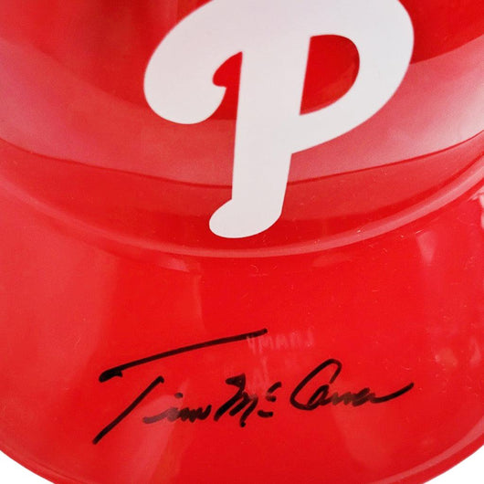Tim McCarver Signed Philadelphia Phillies Souvenir MLB Baseball Batting Helmet (JSA)