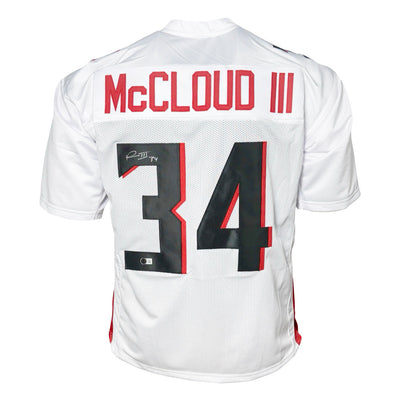 Ray-Ray McCloud Signed Atlanta White Football Jersey (Beckett)