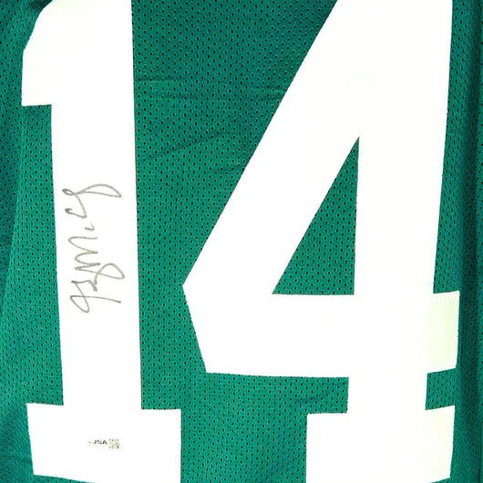 Greg McElroy Signed New York Green Football Jersey (JSA)