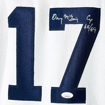 Denny McLain Signed 31-6, 1968 Inscription Detroit White Baseball Jersey (JSA)