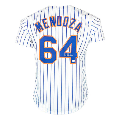 Carlos Mendoza Signed New York Pinstripe Baseball Jersey (JSA)