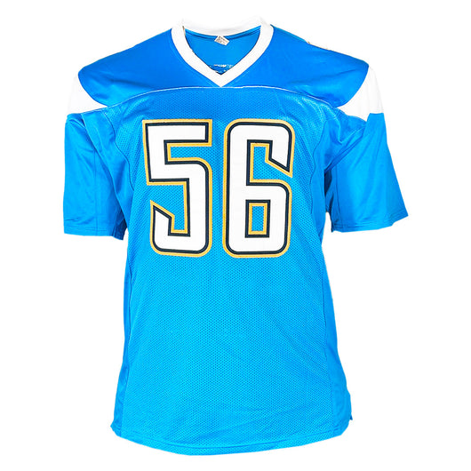 Shawne Merriman Signed San Diego Light Blue Alt Football Jersey (JSA)