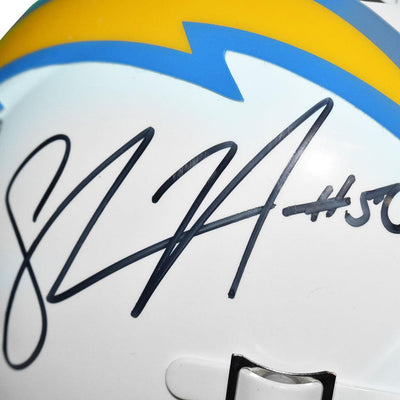 Shawne Merriman Signed Los Angeles Chargers Speed Mini Football Helmet (JSA)