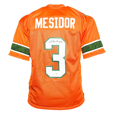 Akheem Mesidor Signed Miami College Orange Football Jersey (JSA)